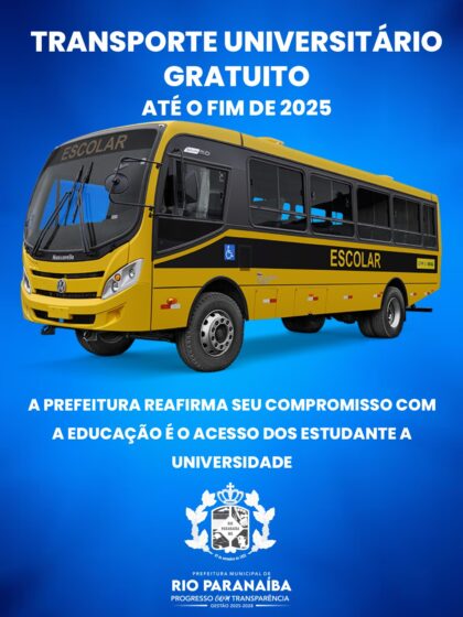 Prefeitura manterá isenção do transporte universitário até o fim do ano letivo de 2025